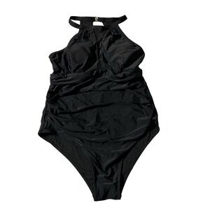 Tempt Me women's size large one piece sheer black bathing suit, nwt